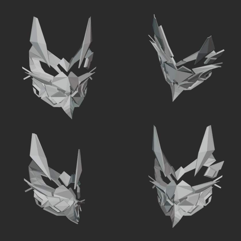 Low Poly Cat Mask