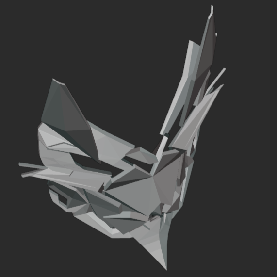 Low Poly Cat Mask