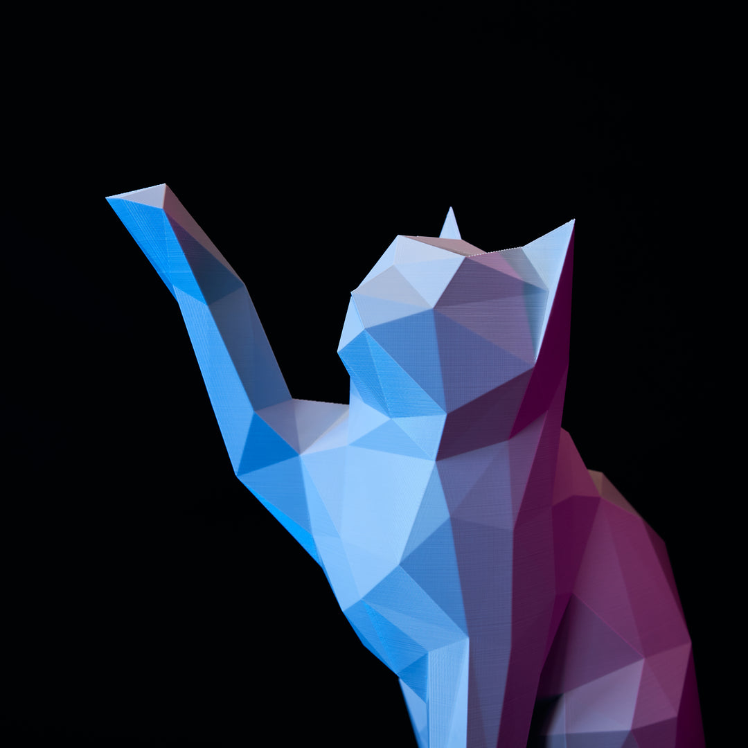 Polygonal Cat Sculpture