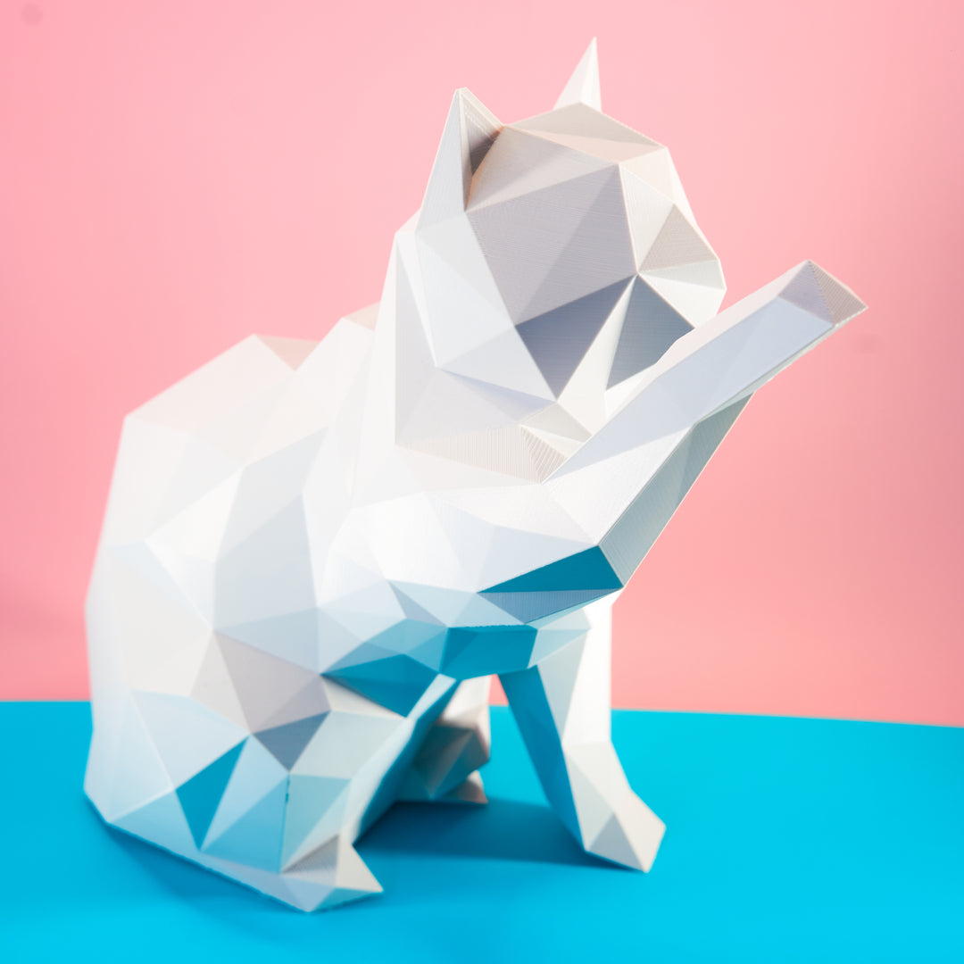 Polygonal Cat Sculpture