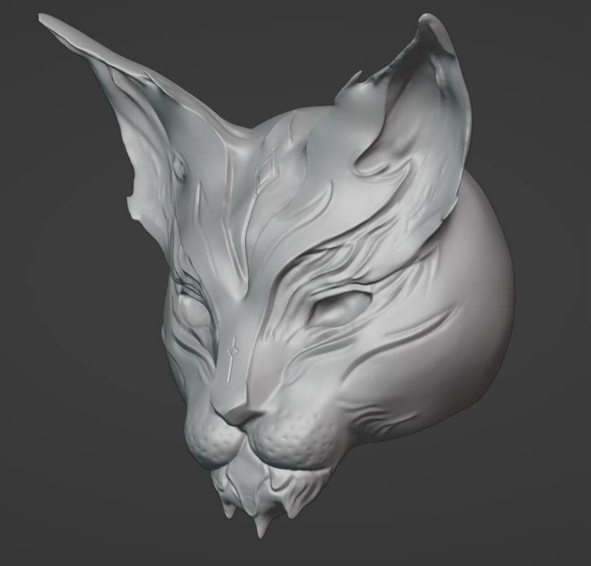 Ancient Cat Mask 3d Stl File | Ancient Cat Mask Digital File