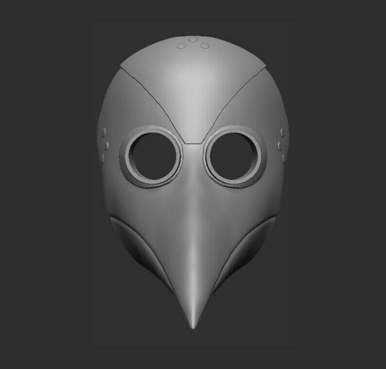 Plauge Doctor Gas Mask 3d Stl File | Plauge Doctor Gas Mask Digital File
