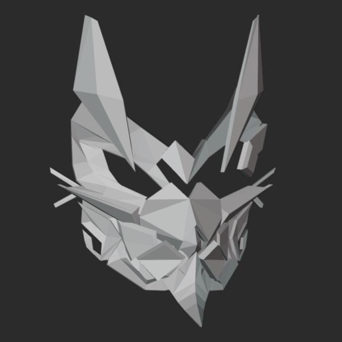 Low Poly Cat Stl File | Low Poly Cat Mask Digital File