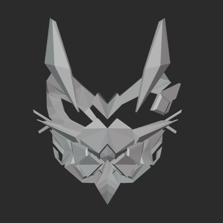 Low Poly Cat Stl File | Low Poly Cat Mask Digital File