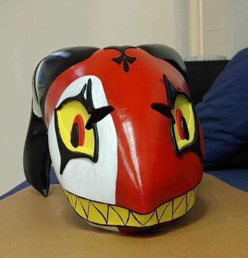 Blitzo Helluva Boss Inspired Mask/Helmet/Cosplay | Painted or Non-painted