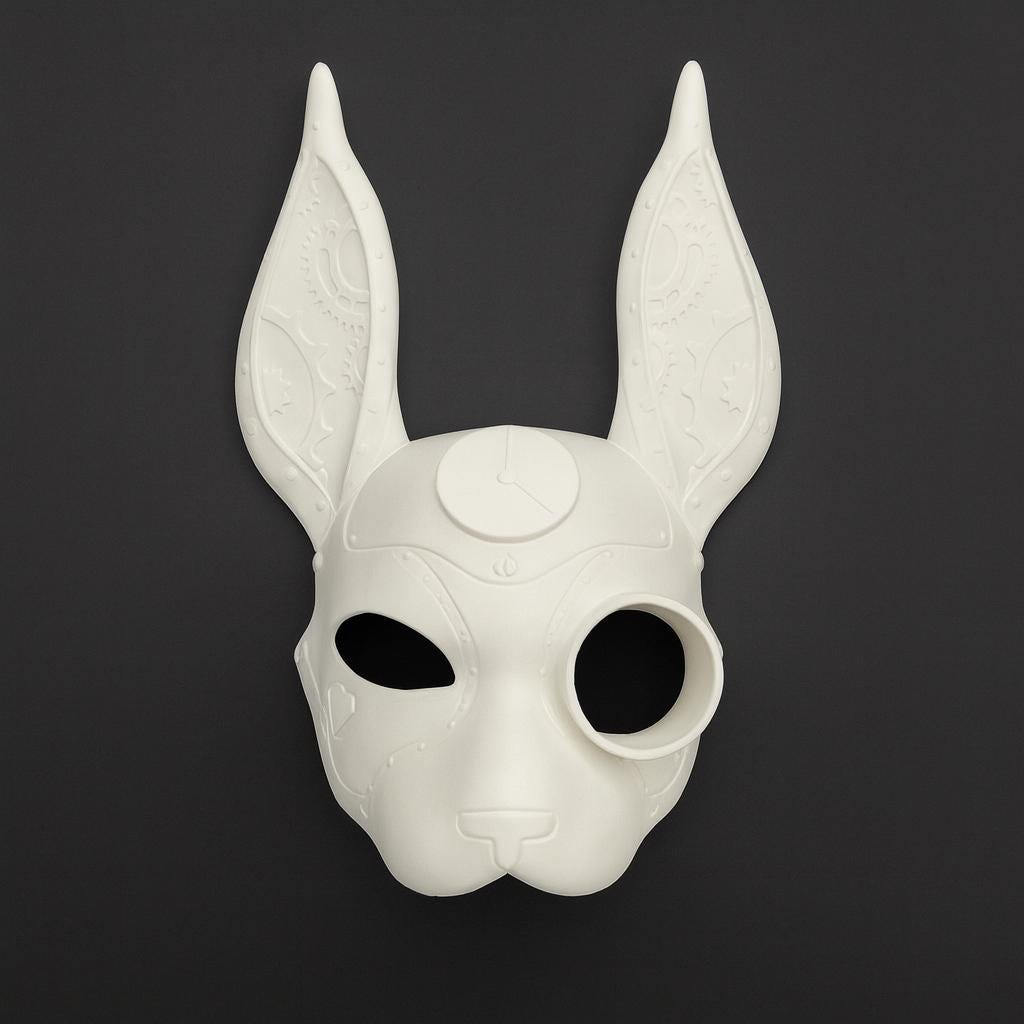 Steampunk Rabbit Inspired Mask | | Pick Any Color | Halloween Mask with Velcro Strap Included