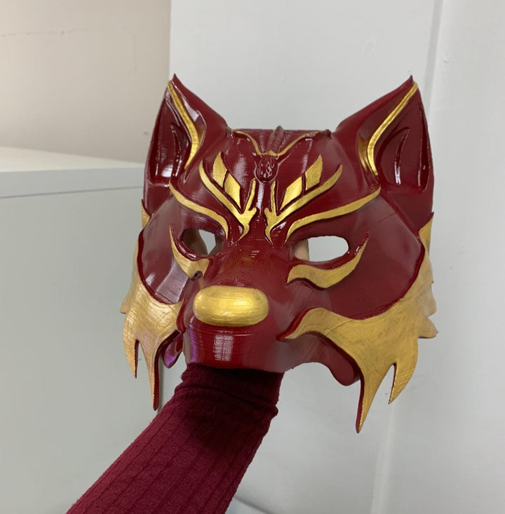 Chinese Fox Opara Mask | Perfect Gift for Cosplay &amp; Costume Fans | Adjustable Velcro Strap