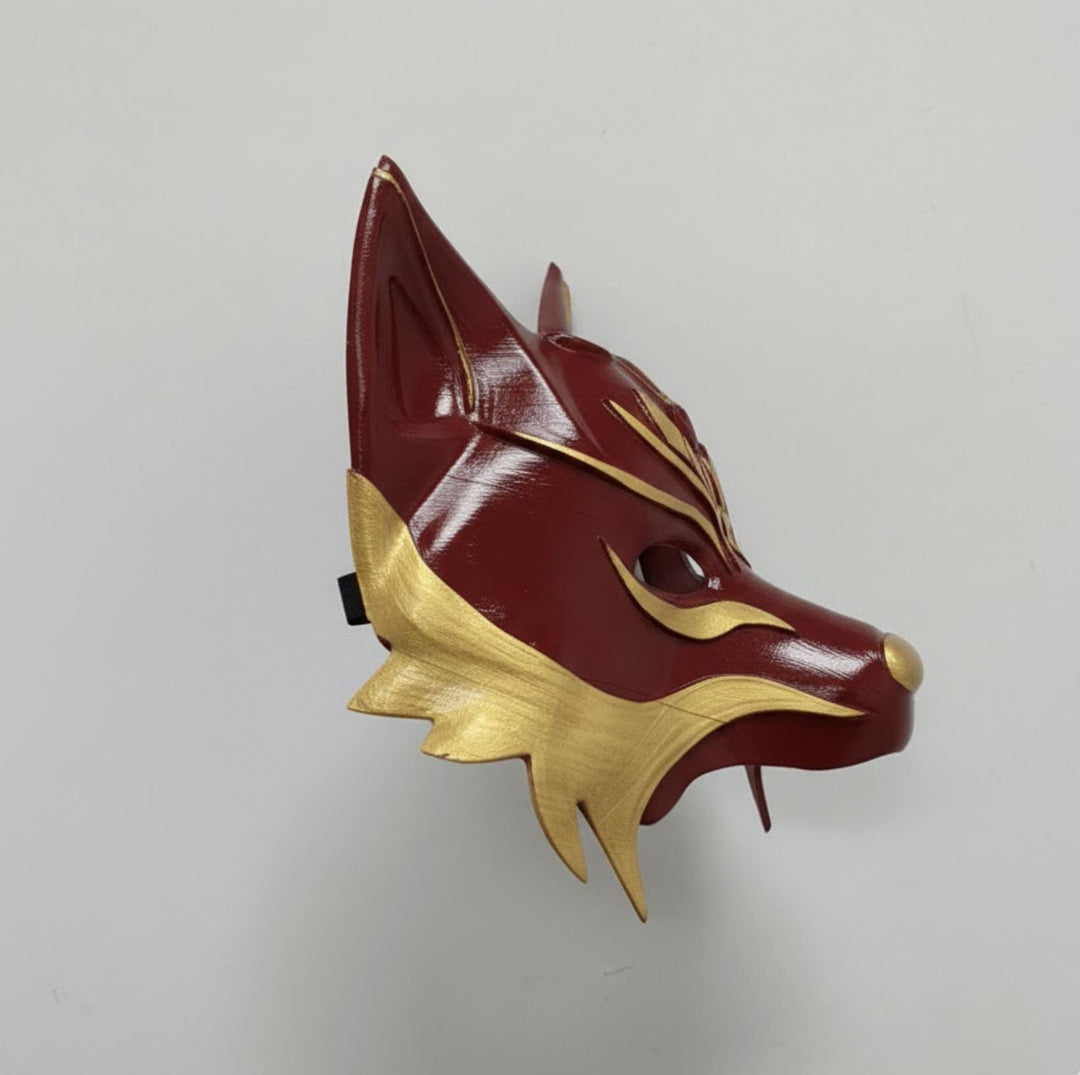 Chinese Fox Opara Mask | Perfect Gift for Cosplay &amp; Costume Fans | Adjustable Velcro Strap