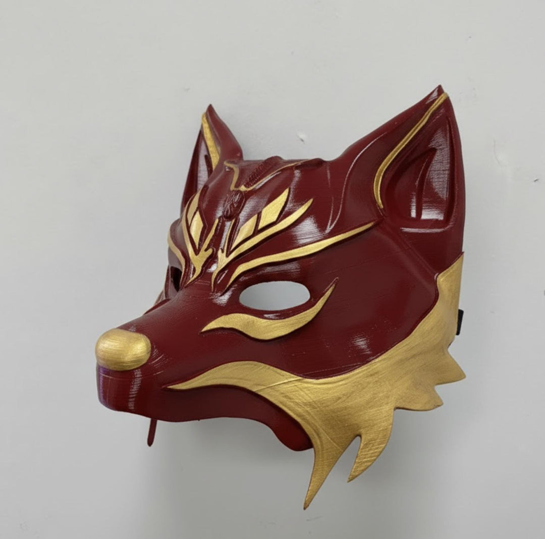 Chinese Fox Opara Mask | Perfect Gift for Cosplay &amp; Costume Fans | Adjustable Velcro Strap