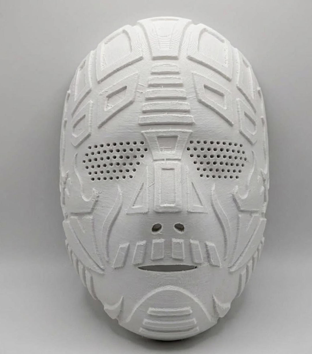 Cyberpunk Inspired Front Mask - Raw DIY Cosplay Prop - Sci-Fi Android Faceplate - Unpainted White PETG