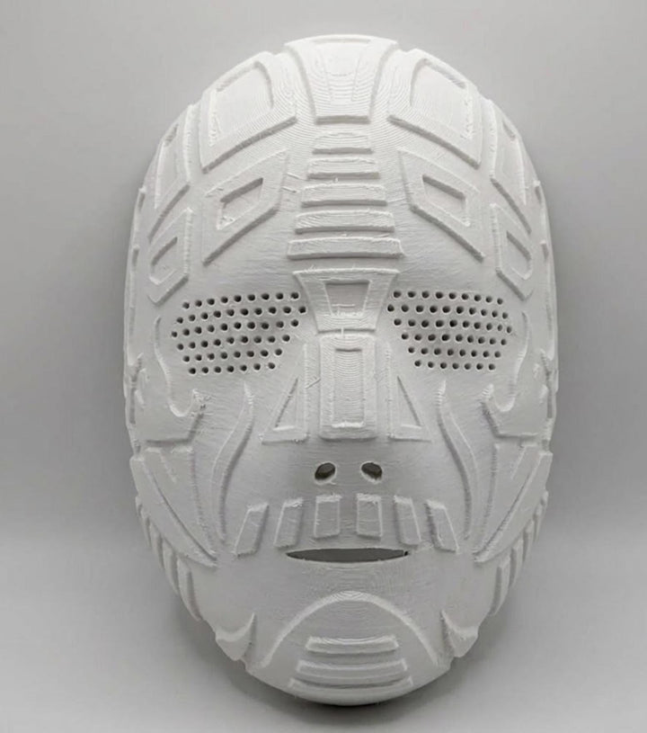 Cyberpunk Inspired Front Mask - Raw DIY Cosplay Prop - Sci-Fi Android Faceplate - Unpainted White PETG