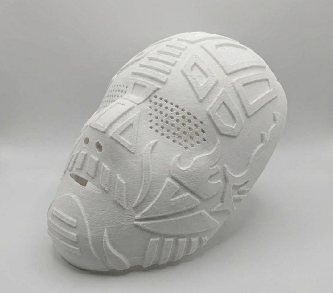 Cyberpunk Inspired Front Mask - Raw DIY Cosplay Prop - Sci-Fi Android Faceplate - Unpainted White PETG