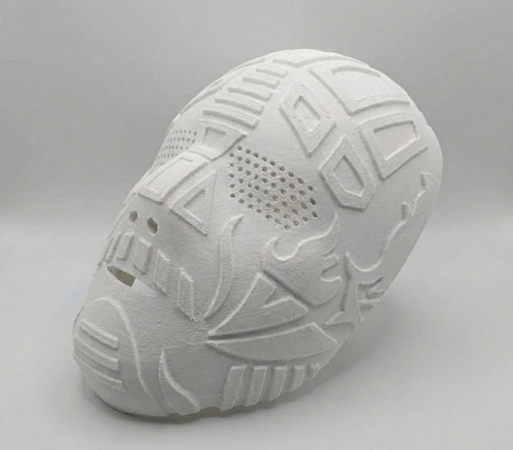 Cyberpunk Inspired Front Mask - Raw DIY Cosplay Prop - Sci-Fi Android Faceplate - Unpainted White PETG