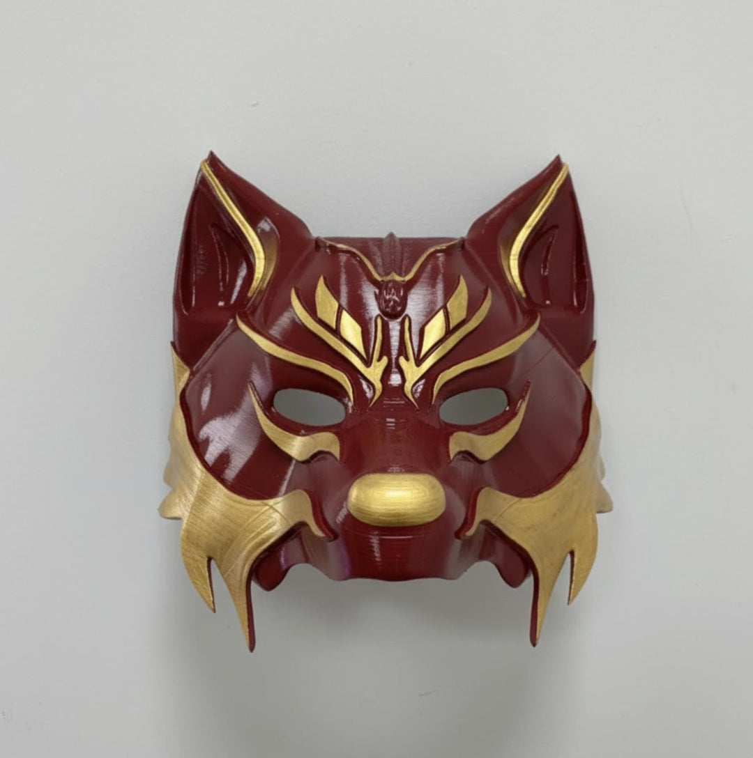 Chinese Fox Opara Mask | Perfect Gift for Cosplay &amp; Costume Fans | Adjustable Velcro Strap