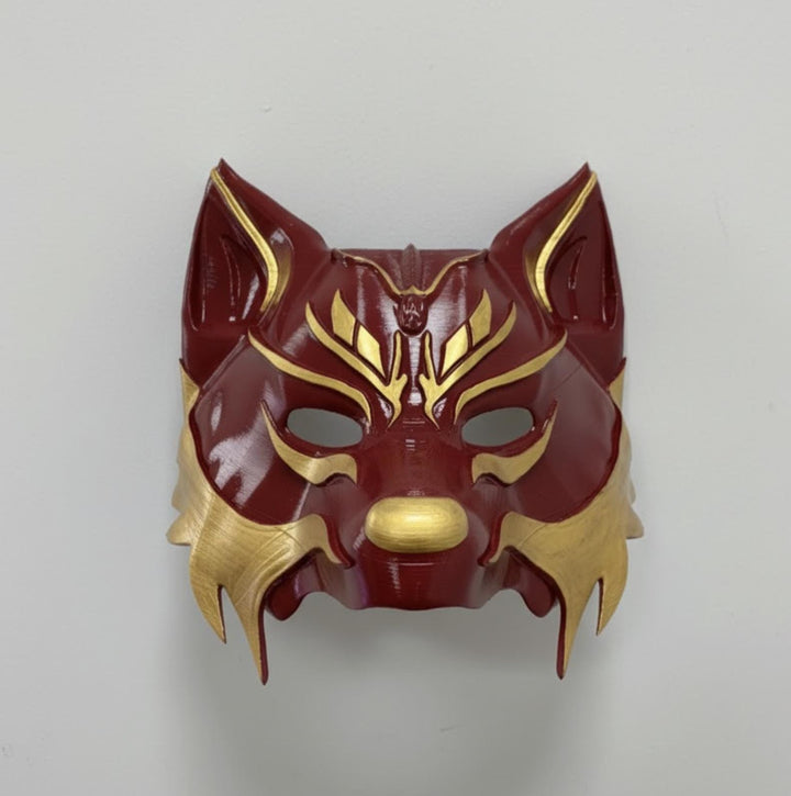 Chinese Fox Opara Mask | Perfect Gift for Cosplay &amp; Costume Fans | Adjustable Velcro Strap