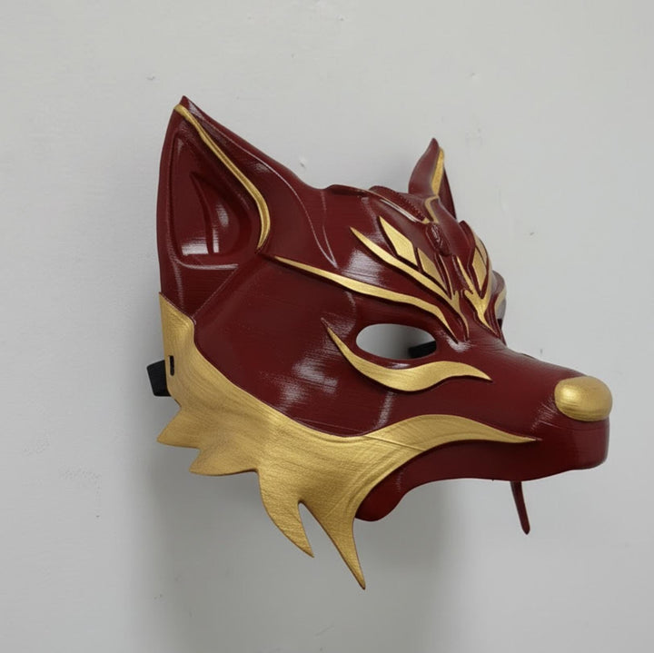 Chinese Fox Opara Mask | Perfect Gift for Cosplay &amp; Costume Fans | Adjustable Velcro Strap