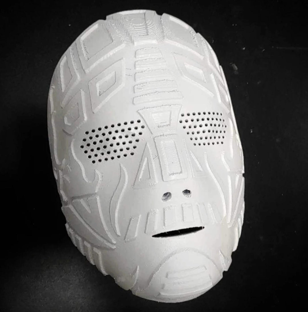 Cyberpunk Inspired Front Mask - Raw DIY Cosplay Prop - Sci-Fi Android Faceplate - Unpainted White PETG