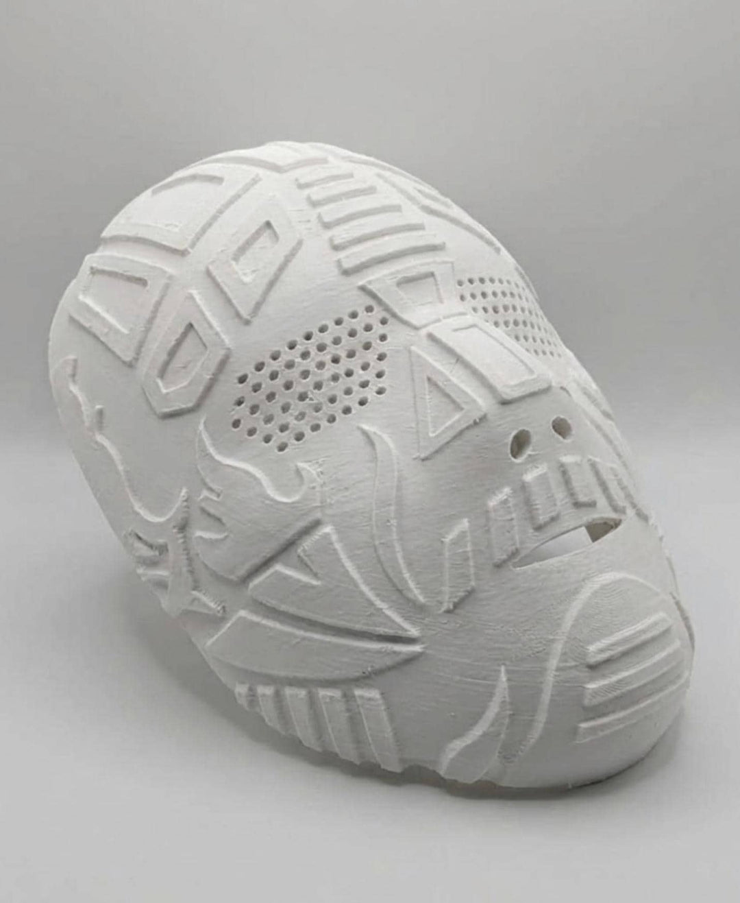 Cyberpunk Inspired Front Mask - Raw DIY Cosplay Prop - Sci-Fi Android Faceplate - Unpainted White PETG