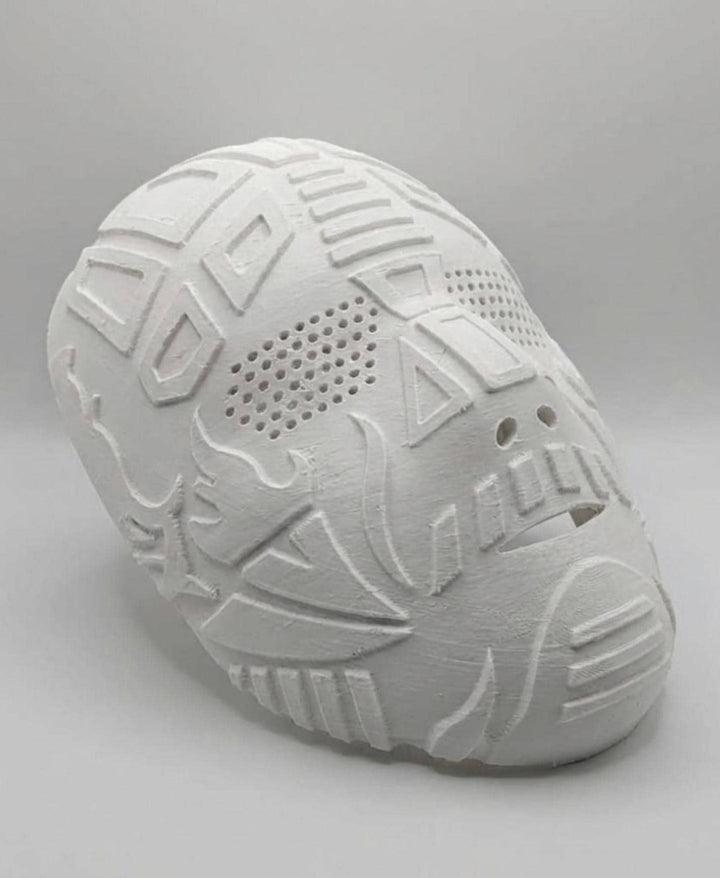 Cyberpunk Inspired Front Mask - Raw DIY Cosplay Prop - Sci-Fi Android Faceplate - Unpainted White PETG