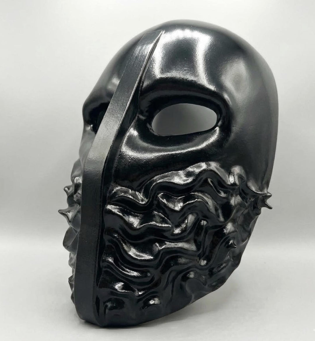 Futuristic Void Mask - Melting Data Texture Mask - Sci-Fi Helmet - Rave &amp; Festival Gear