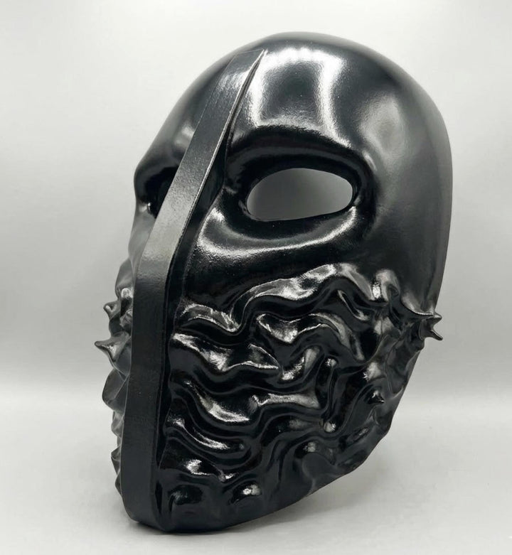 Futuristic Void Mask - Melting Data Texture Mask - Sci-Fi Helmet - Rave &amp; Festival Gear