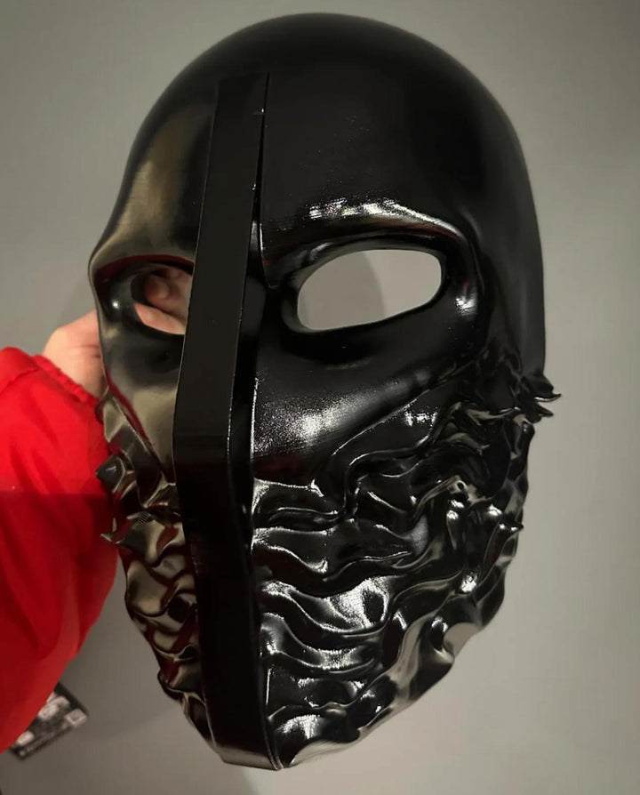 Futuristic Void Mask - Melting Data Texture Mask - Sci-Fi Helmet - Rave &amp; Festival Gear