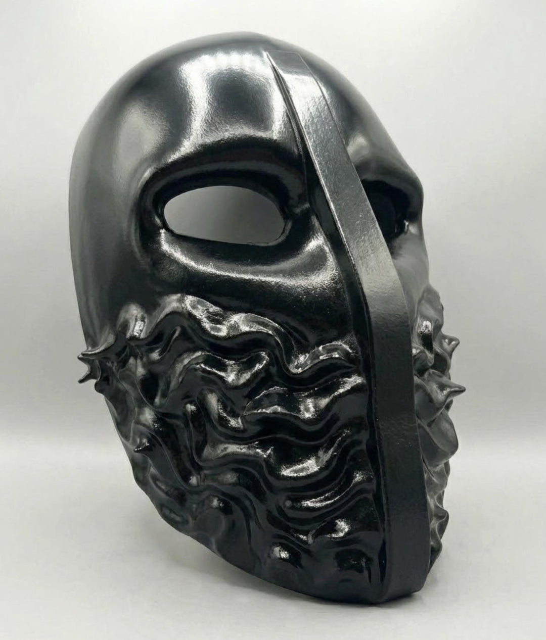 Futuristic Void Mask - Melting Data Texture Mask - Sci-Fi Helmet - Rave &amp; Festival Gear