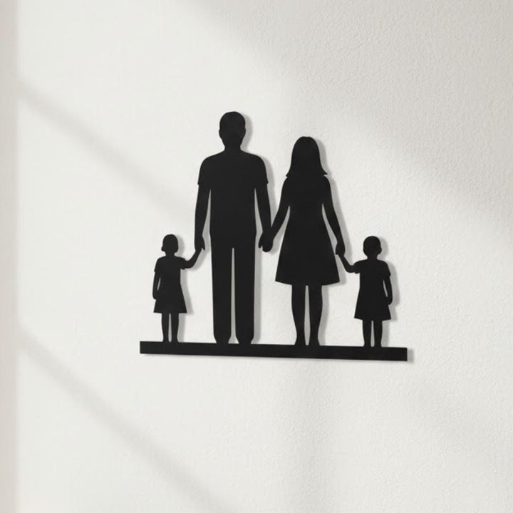 Family Shape Wall Art - Modern Family Silhouette - Minimalist New Home Gift - Large Family Wall Hanging