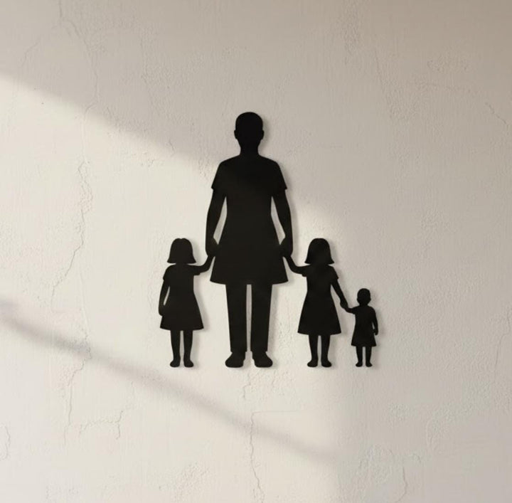 Family Shape Wall Art - Modern Family Silhouette - Minimalist New Home Gift - Large Family Wall Hanging