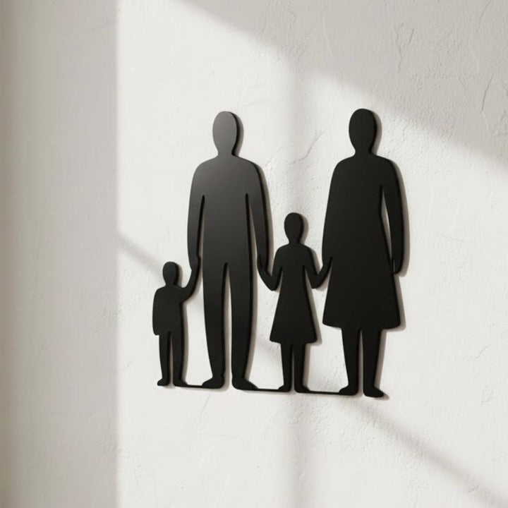 Family Shape Wall Art - Modern Family Silhouette - Minimalist New Home Gift - Large Family Wall Hanging