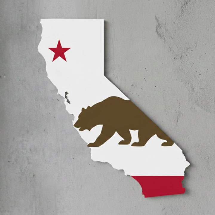 3D California Map Wall Art  Modern Map of CA State  Minimalist California Travel Gift  California State Map Sign