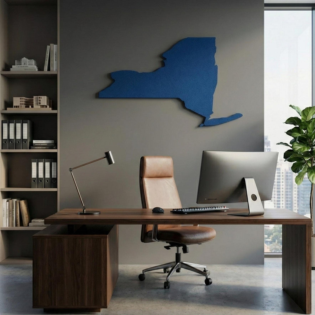 New York Map Wall Art  Modern Map of NY State  Minimalist New York Travel Gift  New York State Map Sign