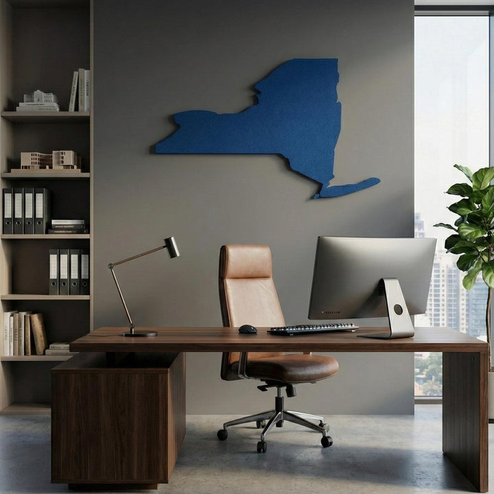 New York Map Wall Art  Modern Map of NY State  Minimalist New York Travel Gift  New York State Map Sign