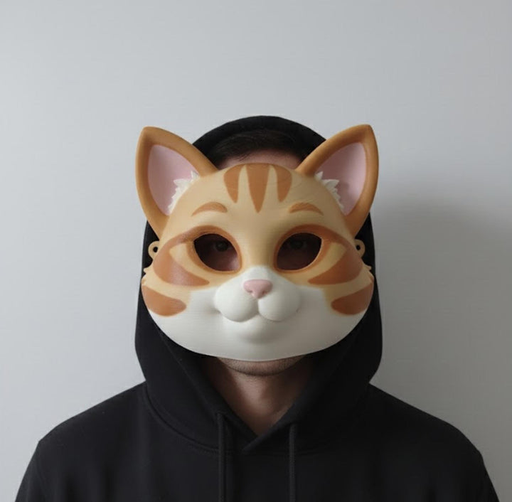 Orange Cat Mask / Cosplay | Velcro Strap Included