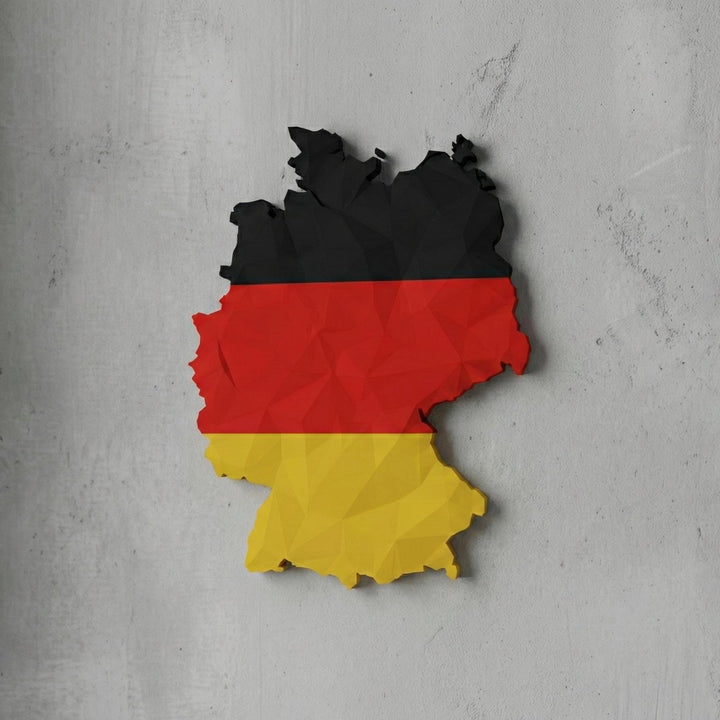 3D Germany Map Wall Art  Geometric Germany Flag Decor  Modern Map of Germany  Minimalist Germany Travel Gift  Large Germany Wall Hanging