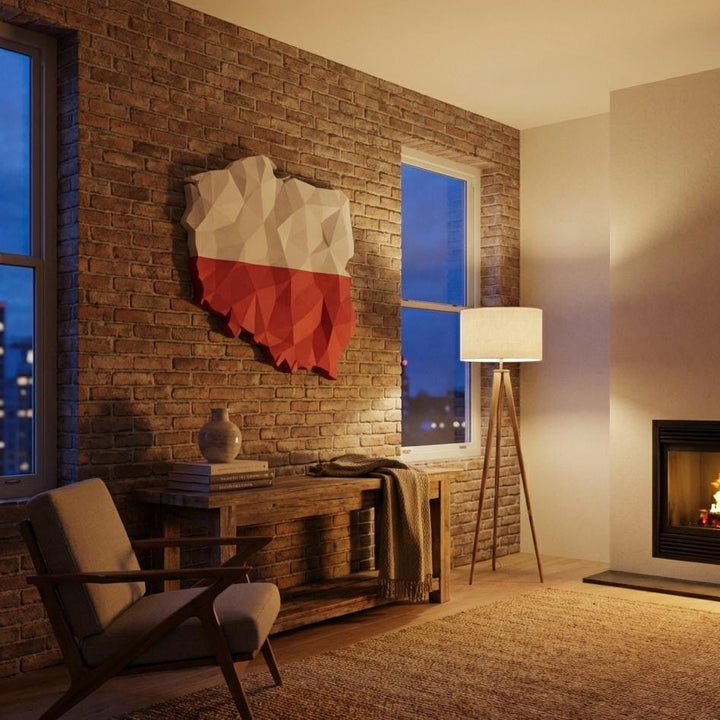 3D Poland Map Wall Art  Geometric Poland Flag Decor  Modern Map of Poland  Minimalist Poland Travel Gift  Large Poland Wall Hanging