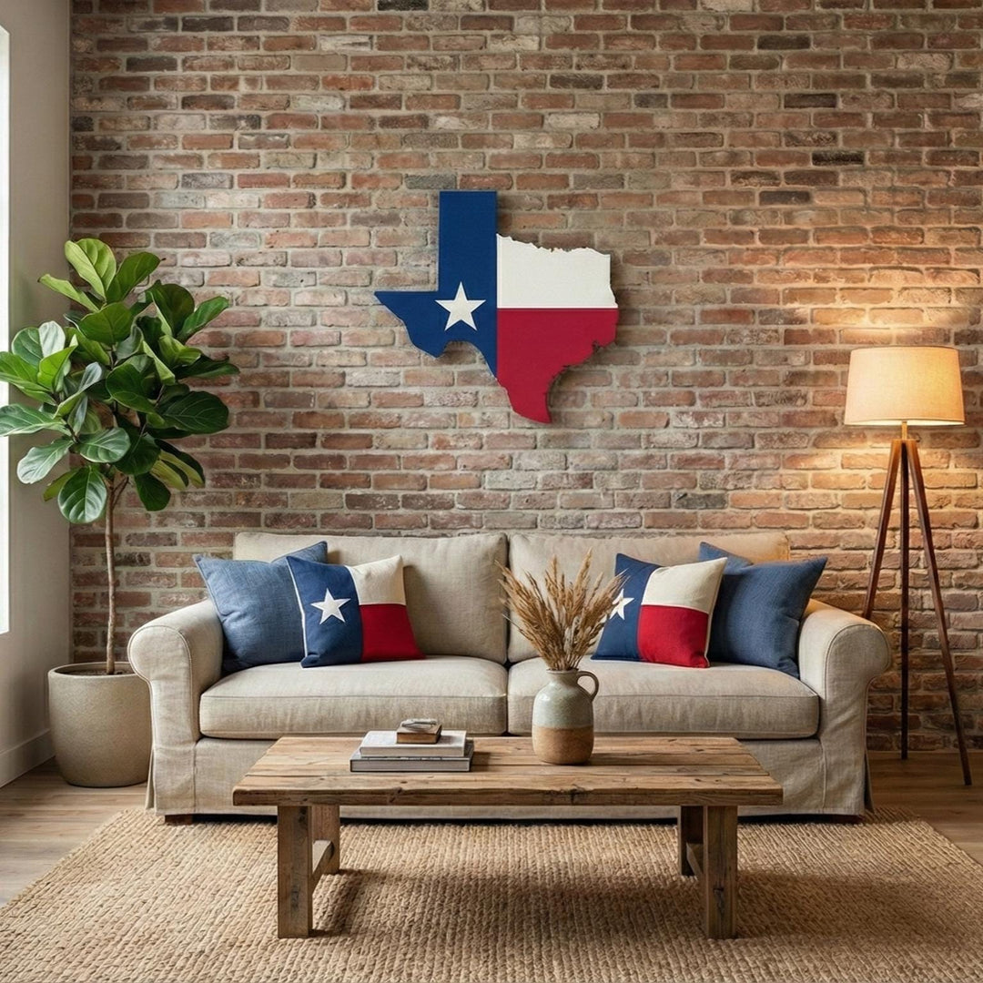 Flat 3D Printed Texas State Map  Texas Flag Wall Sign  Modern 2D Map of TX State  Minimalist Texas Travel Gift  Large Texas Wall Decor