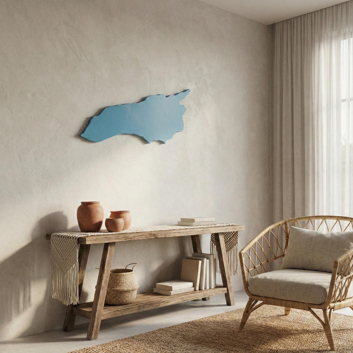 3D Printed Lake Ontario Map  Great Lakes Wall Sign  Modern 2D Silhouette of Lake Ontario  Minimalist Lake House Gift  Large Lake Decor