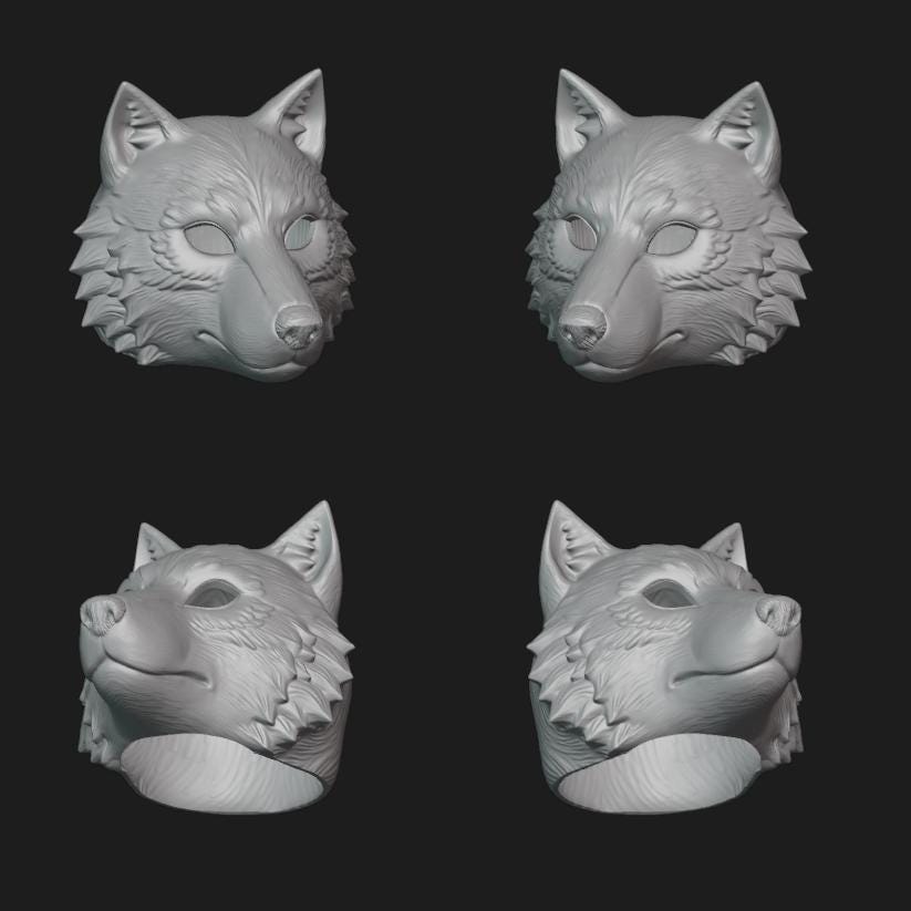 Wolf Helmet Stl File | Wolf Helmet Digital File