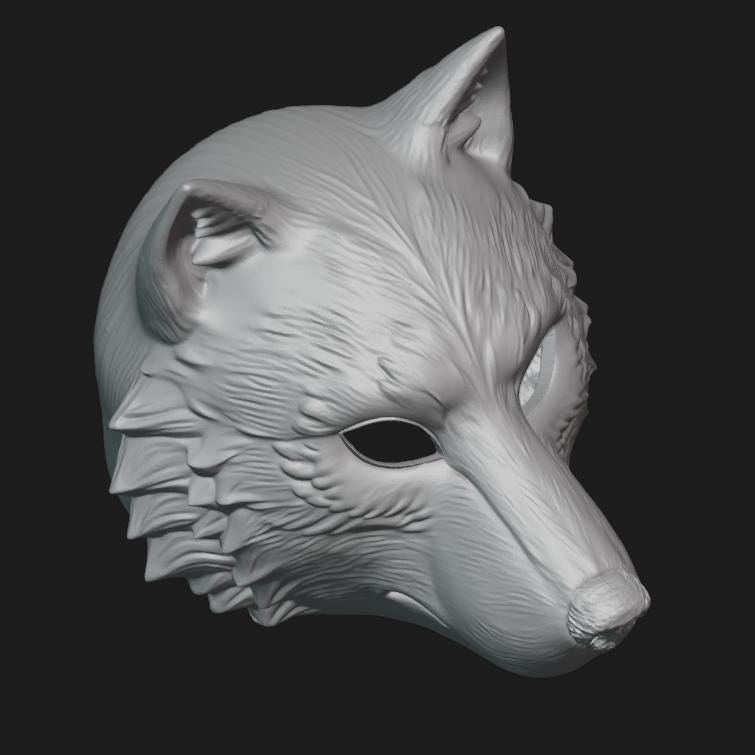Wolf Helmet Stl File | Wolf Helmet Digital File