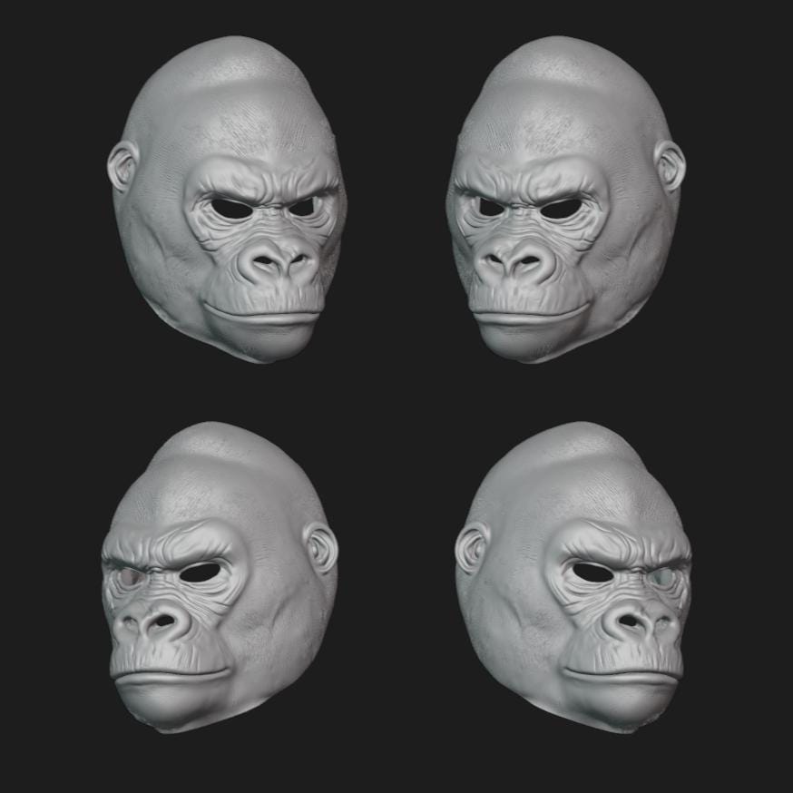 Gorilla Mask Stl File | Gorilla Mask Digital File
