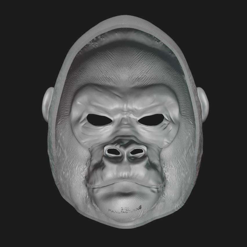 Gorilla Mask Stl File | Gorilla Mask Digital File