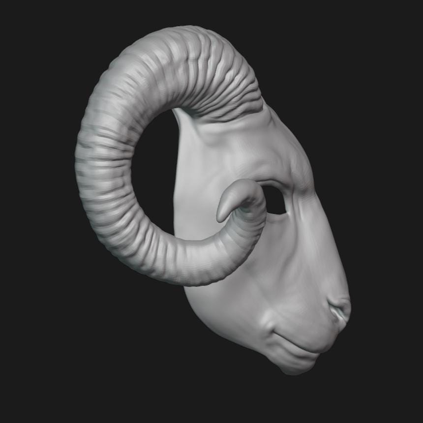 Ram Goat Mask Stl File | Ram Goat Mask Digital File