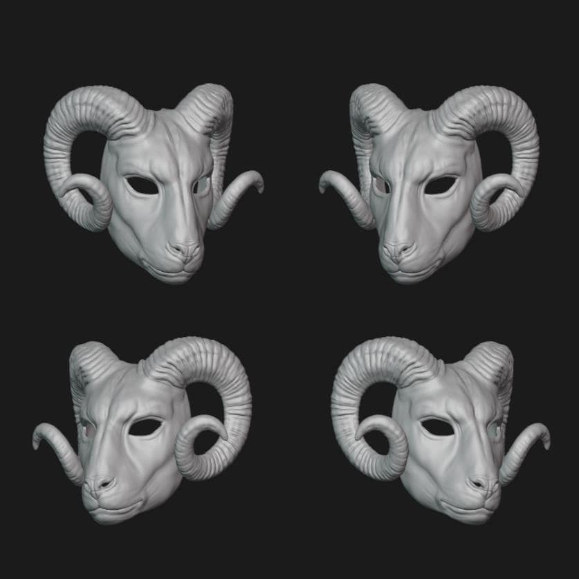 Ram Goat Mask Stl File | Ram Goat Mask Digital File