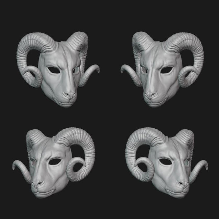 Ram Goat Mask Stl File | Ram Goat Mask Digital File