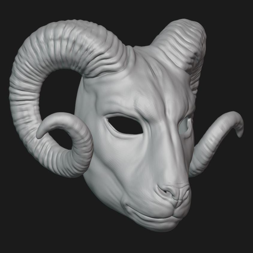 Ram Goat Mask Stl File | Ram Goat Mask Digital File