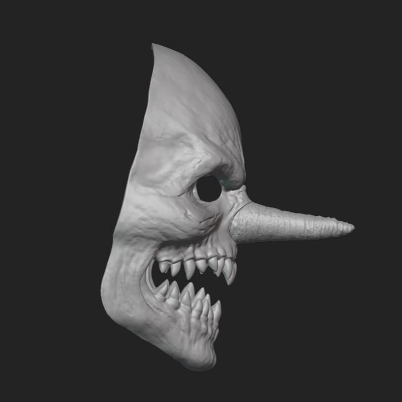 Long Nose Monster Mask Stl File | Long Nose Monster Mask Digital File