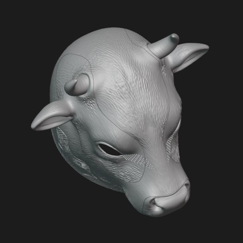 Cow Helmet Stl File | Cow Helmet Digital File