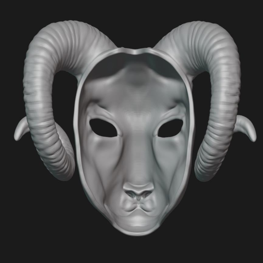 Ram Goat Mask Stl File | Ram Goat Mask Digital File