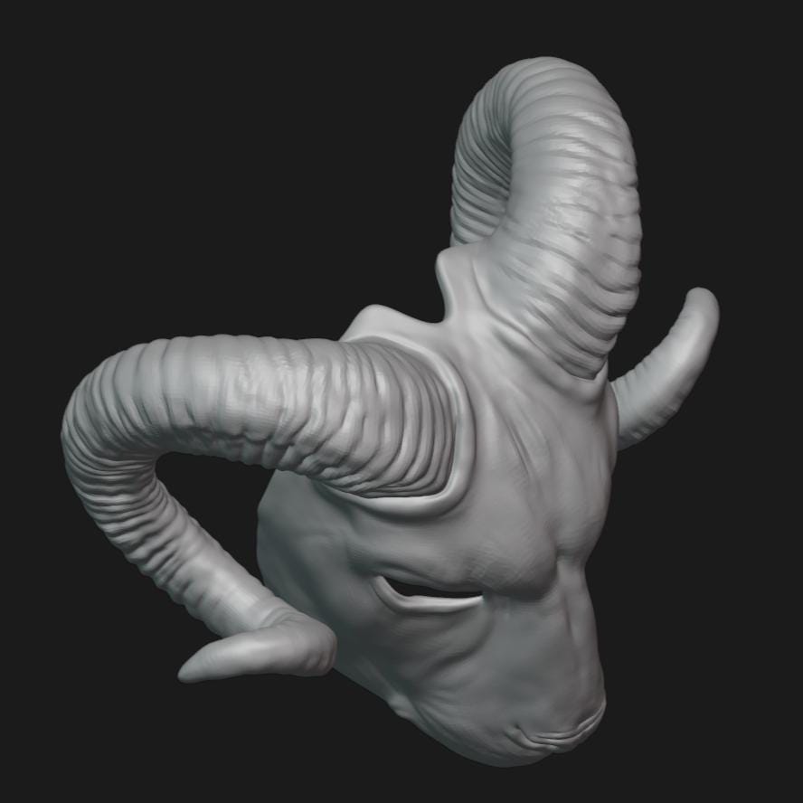 Ram Goat Mask Stl File | Ram Goat Mask Digital File